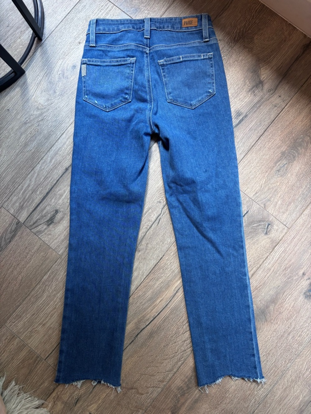 PAIGE Hoxton Slim Crop Jeans 25 High Rise Raw Hem Medium Wash - Picture 15 of 15